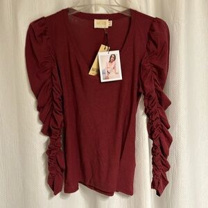 Nation LTD long sleeved burgandy shirt - brand new! Tags on.